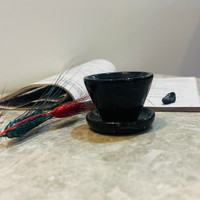 کاپ قهوه /شات قهوه مخروطی  + نعلبکی سنگی مرمر (کاپ قهوه خوری سنگی/ شات قهوه خوری سنگی / شات )/فنجان قهوه کد محصول Ono804302(هدیه تولد _هدیه روز مادر_ هدیه روز زن-جهیزیه عروس _هدیه منزل نو_هدیه شیک)