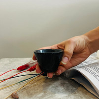 کاپ قهوه /شات قهوه مخروطی سنگی مرمریت مشکی (کاپ قهوه خوری سنگی/ شات قهوه خوری سنگی/ شات )/فنجان قهوه کد محصول Ono8043022